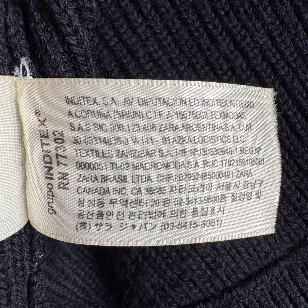 美品✨ ZARA ORIGINS ドライバーズニット 紺 L リブ ダブルジップ
