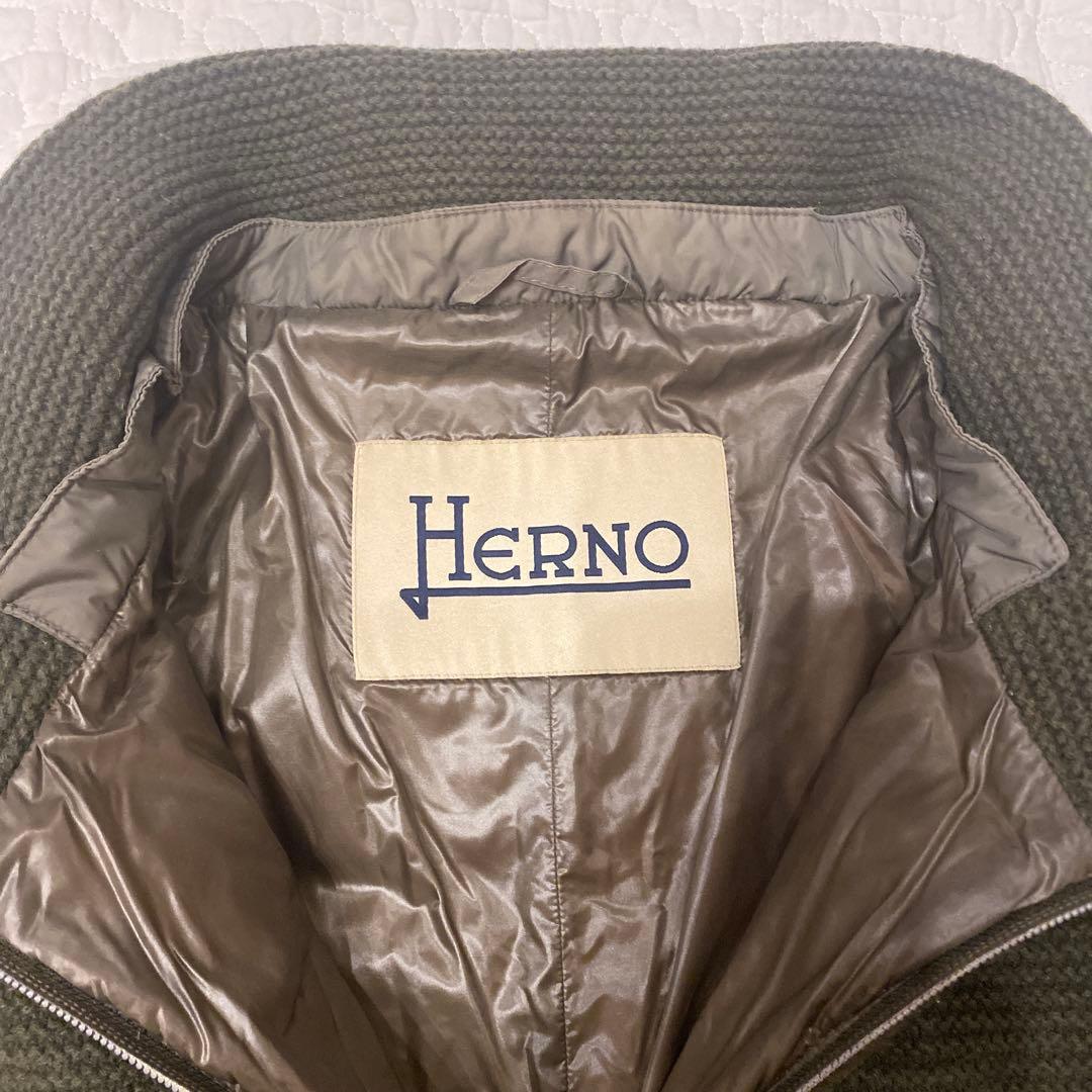 HERNO ヘルノ ニット切り替え ドッキング ダウンコート 44