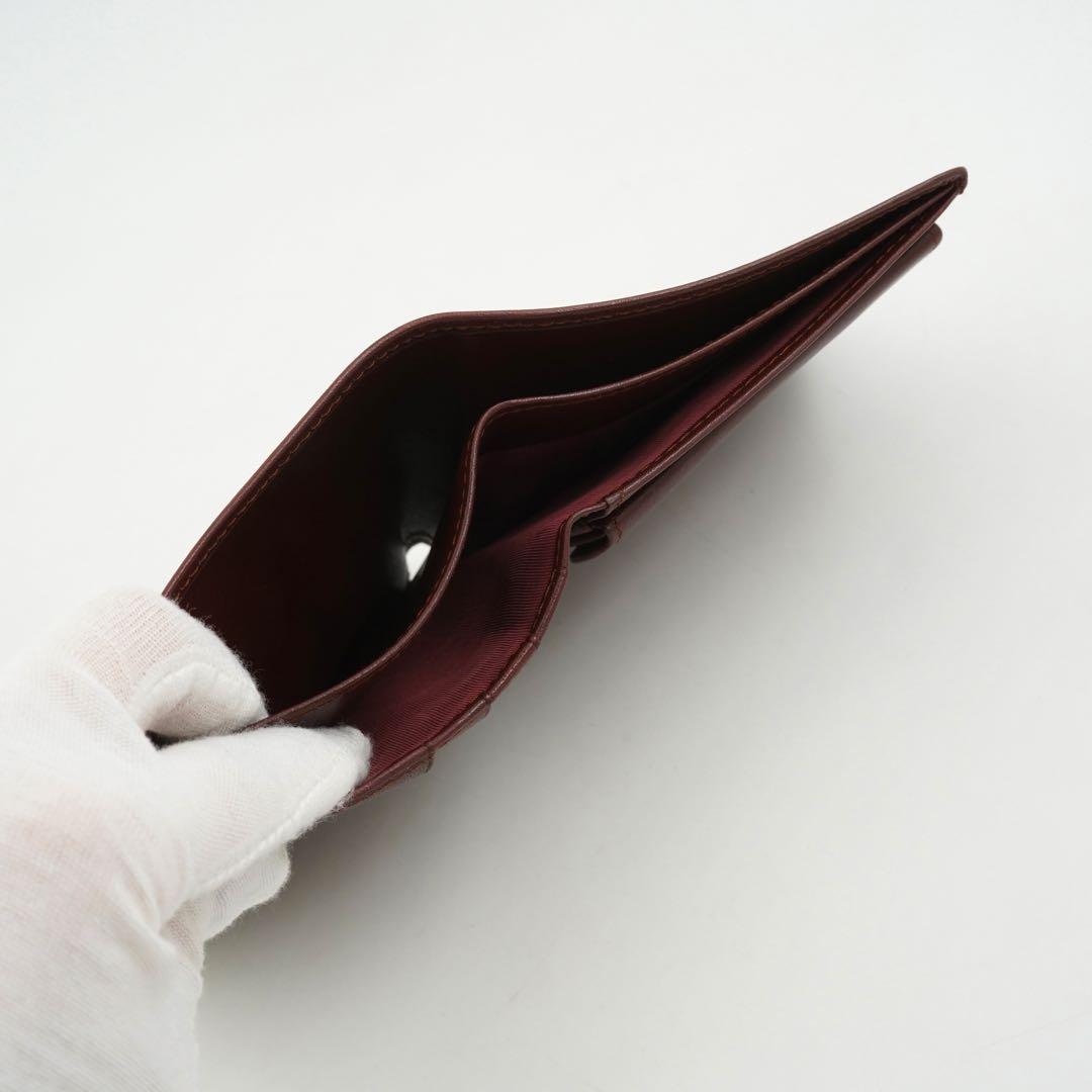 ✨極上美品・付属品完備✨　カルティエ　二つ折り　マストライン　レザー　ボルドー