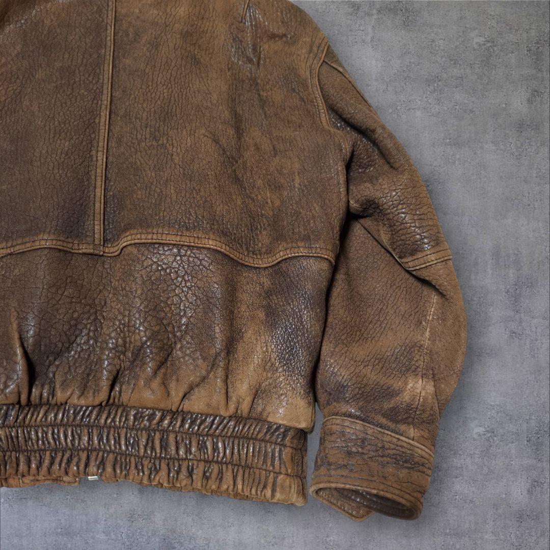 vintage G-1 襟ボアムートン レザー フライトジャケット ライナー付き