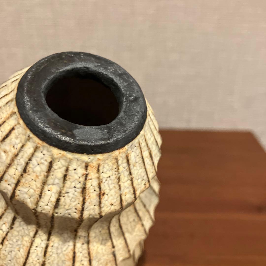 新品未使用 額賀章夫さん プリーツ 蓋もの オブジェ 花瓶 花器