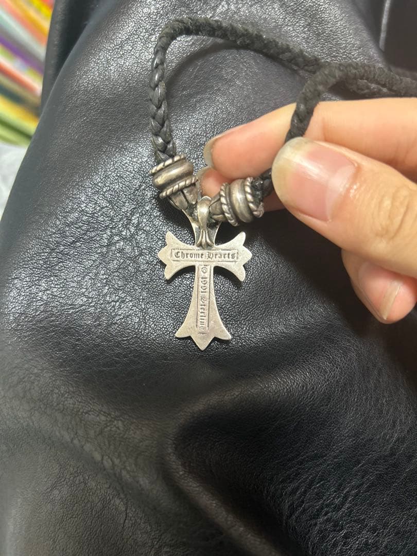 CHROME HEARTS スモールCHクロス クリンプト レザーブレイド
