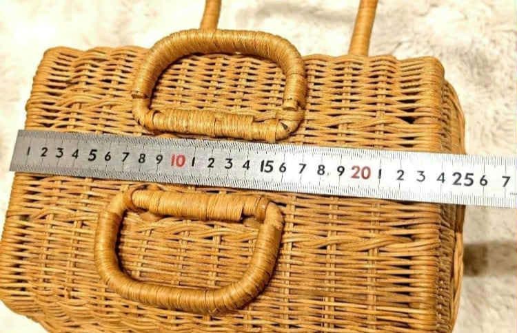 【希少】昭和レトロ 蓋付き竹編みバスケット2点セット