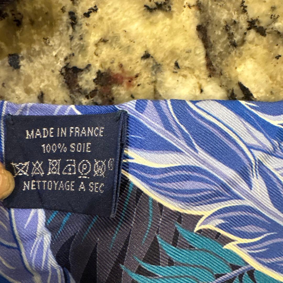 エルメス ツイリー　ブルー　シルク