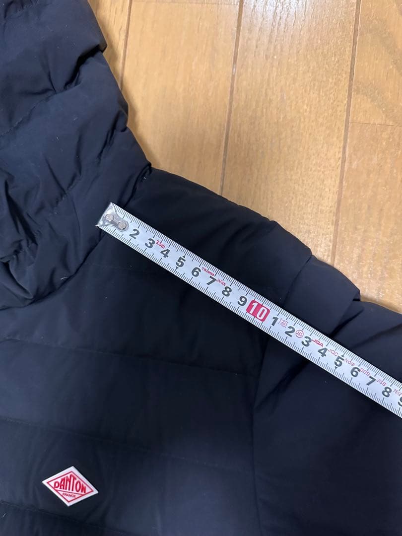 DANTON フード付きロングダウンジャケット S ブラック　美品