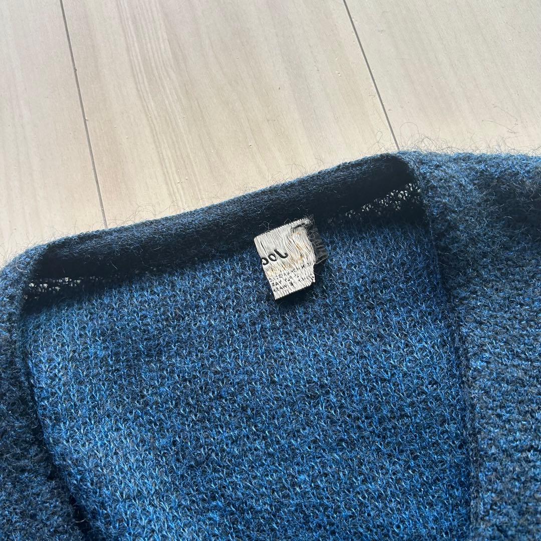 60s Jockey モヘアカーディガン アメリカ製 XL 青黒 ビッグサイズ