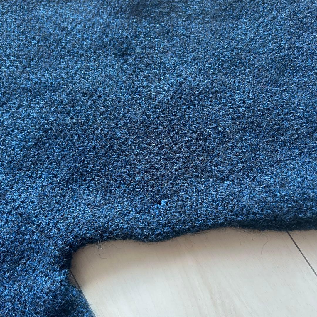 60s Jockey モヘアカーディガン アメリカ製 XL 青黒 ビッグサイズ