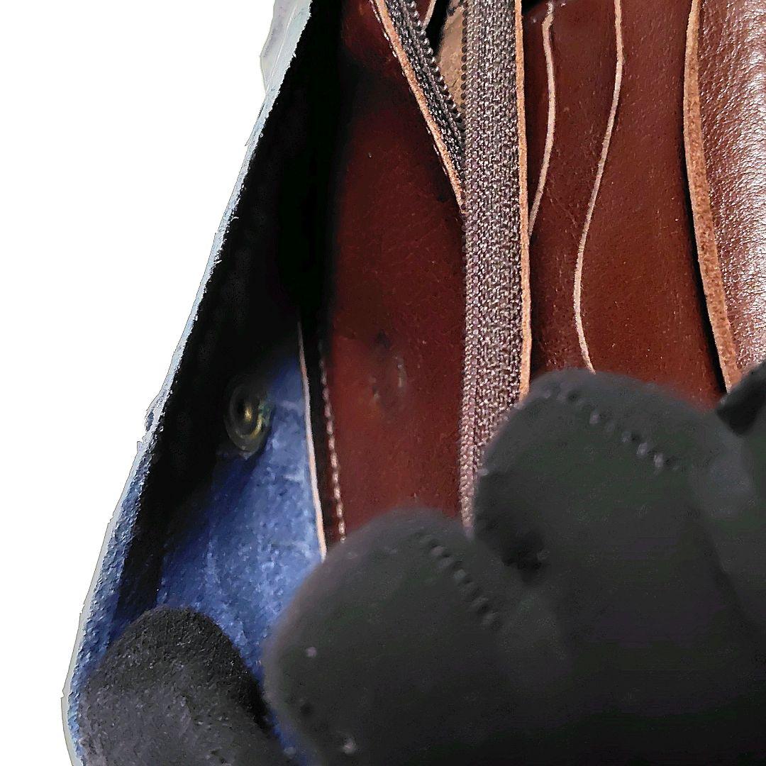 イルビゾンテ　折り財布　ブルー　クロコ型押し　金ボタン　ユニセックス