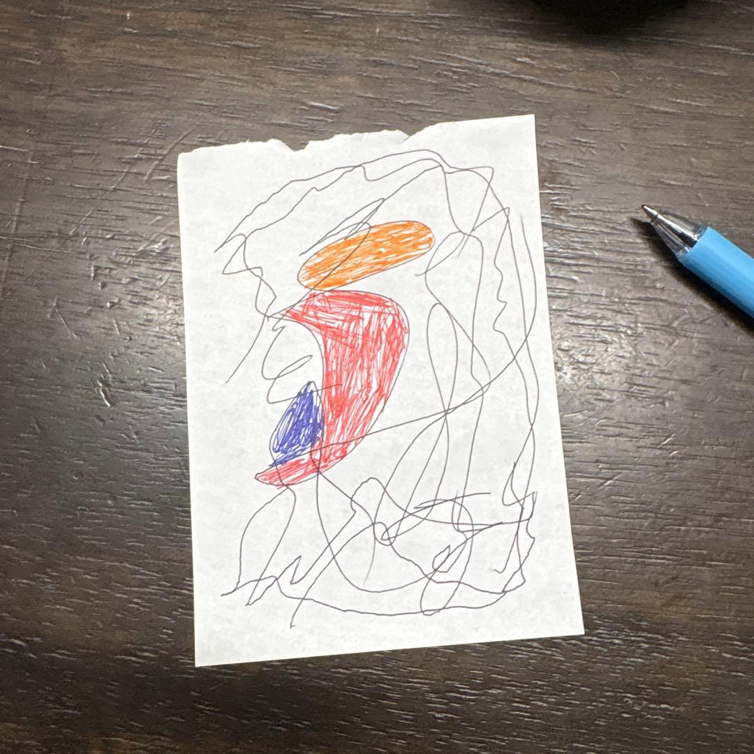 手描きの抽象的な顔のイラスト