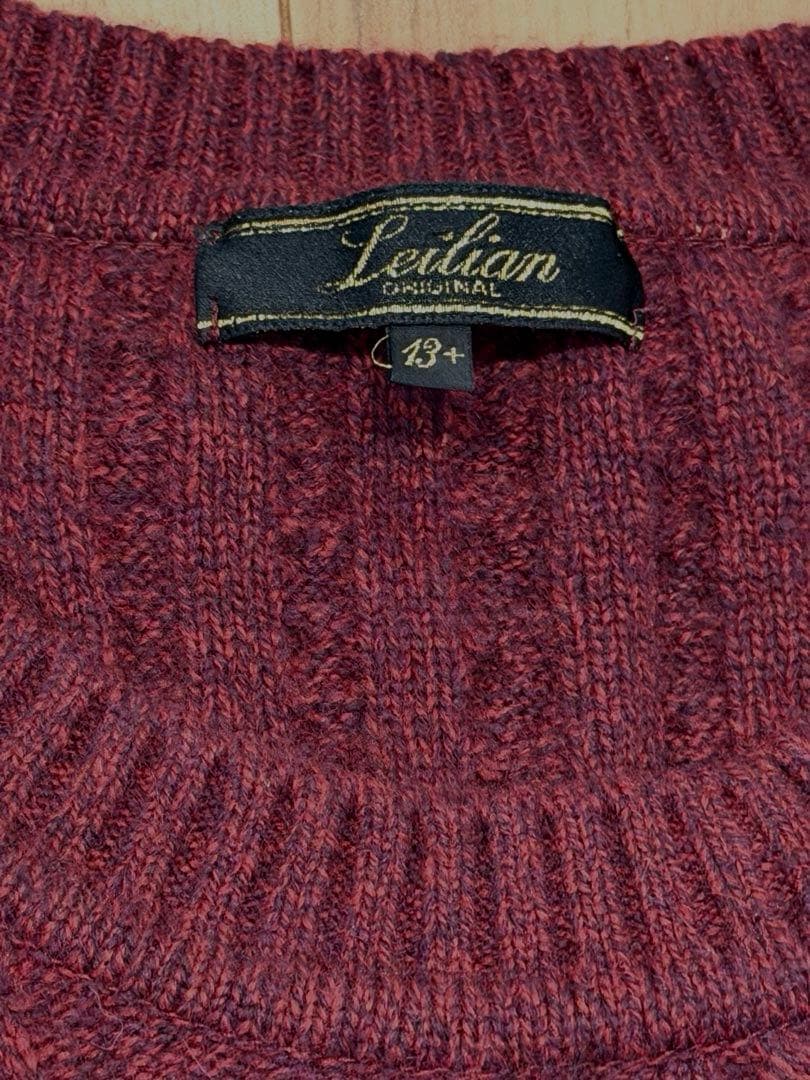 美品★Leilian レリアン　13号＋ ニット　セーター　カシミヤ混　ボルドー