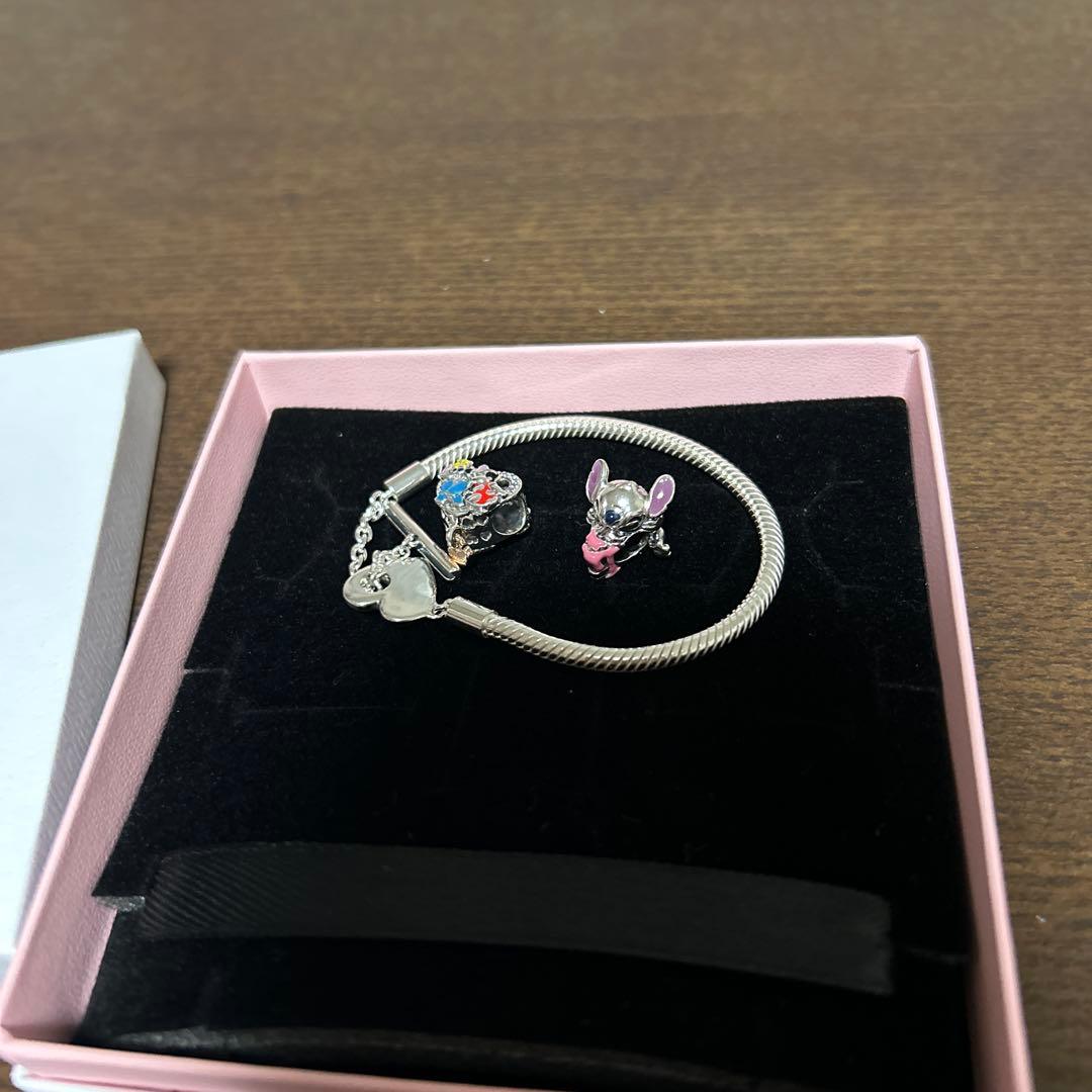 Pandora ハート チャーム ブレスレット スティッチ チャーム