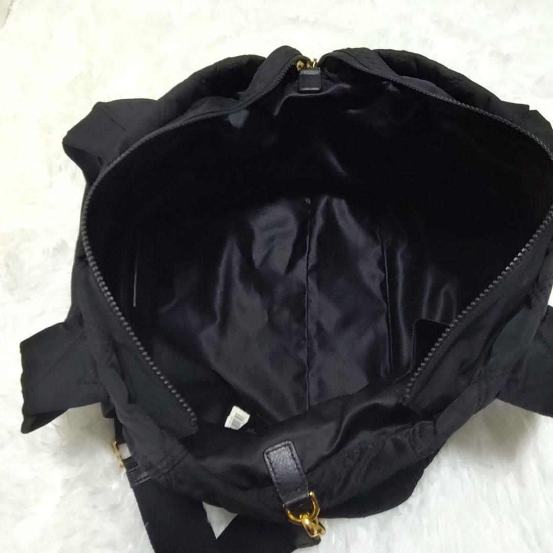 大容量 A4スッポリ2way マザーズバッグ トート キルティング 黒 付属品有