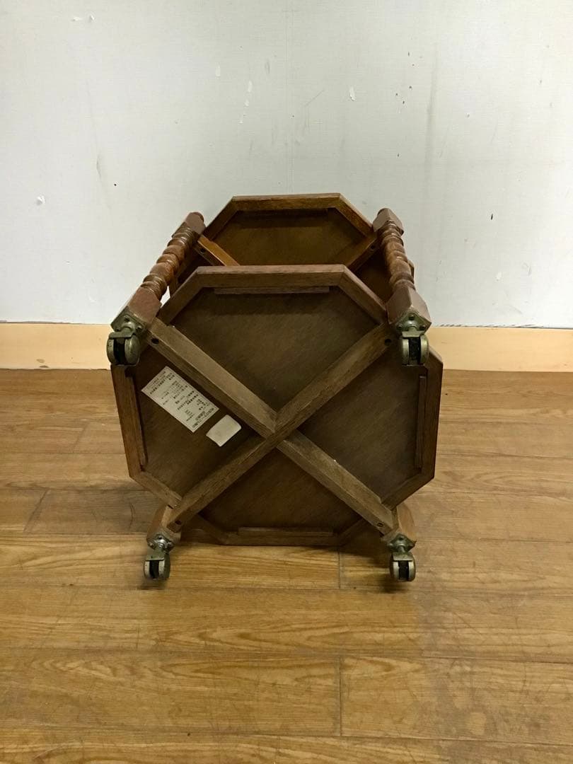 管301☆三越家具☆ブルージュ☆アンティーク☆八角ワゴン