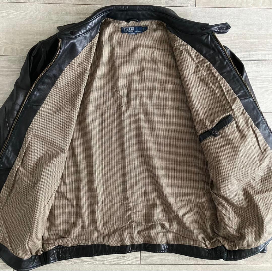 極希少モデル ポロラルフローレン レザージャケット Lサイズ ジップアップ