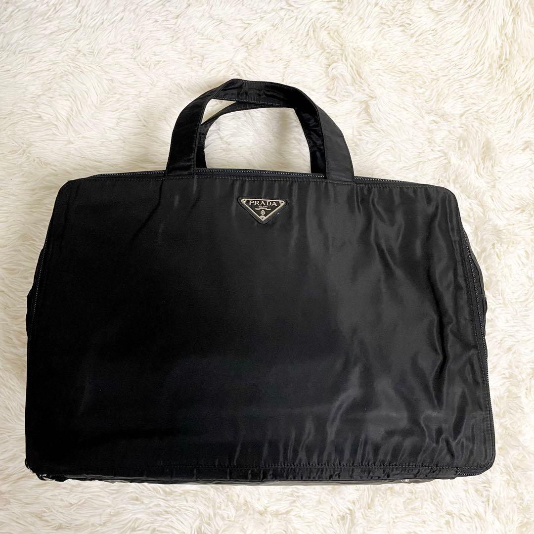 極美品 大容量 PRADA プラダ　ハンドバッグ トート　ボストン　三角ロゴ