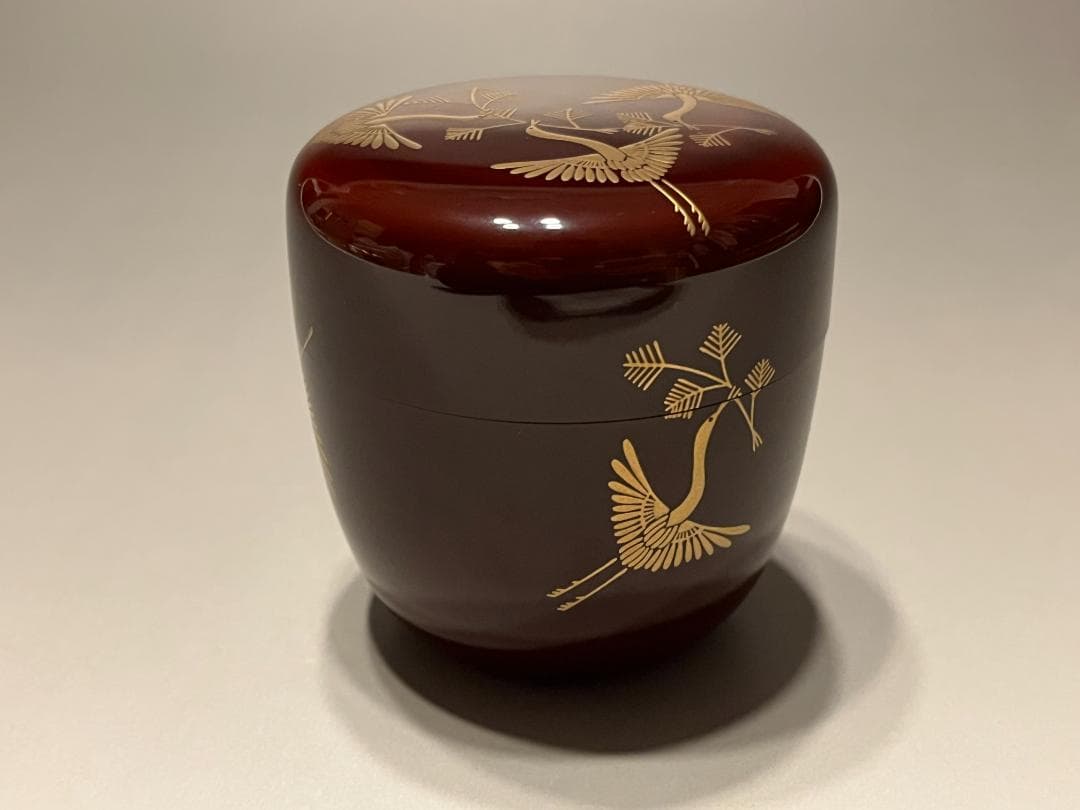 @cold water様　尋牛斎　松喰鶴蒔絵　大棗　司峰作　茶道具　表千家