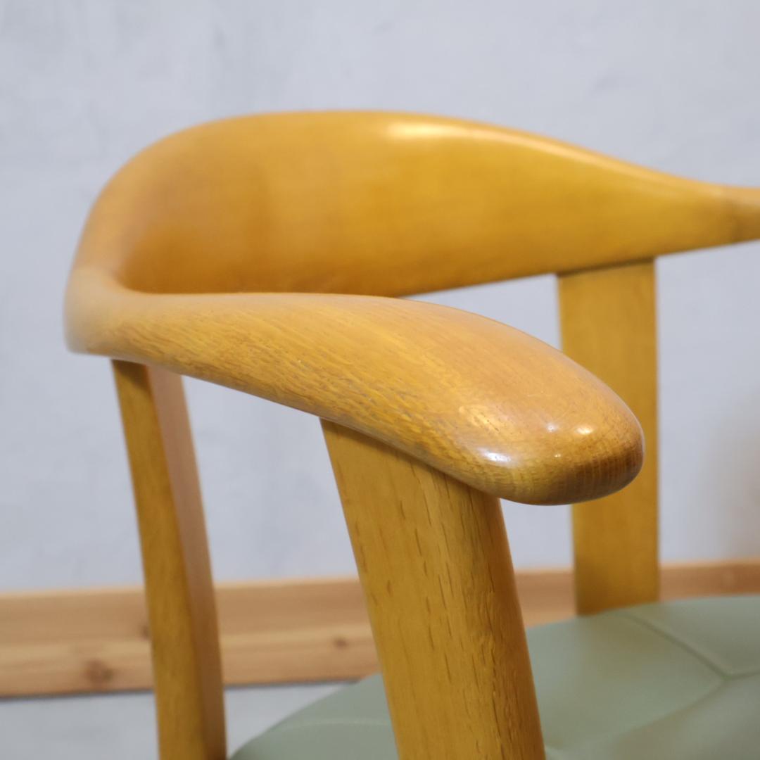 HIDA 飛騨産業 オーク材 ダイニングチェア 2脚セット アームチェア 椅子
