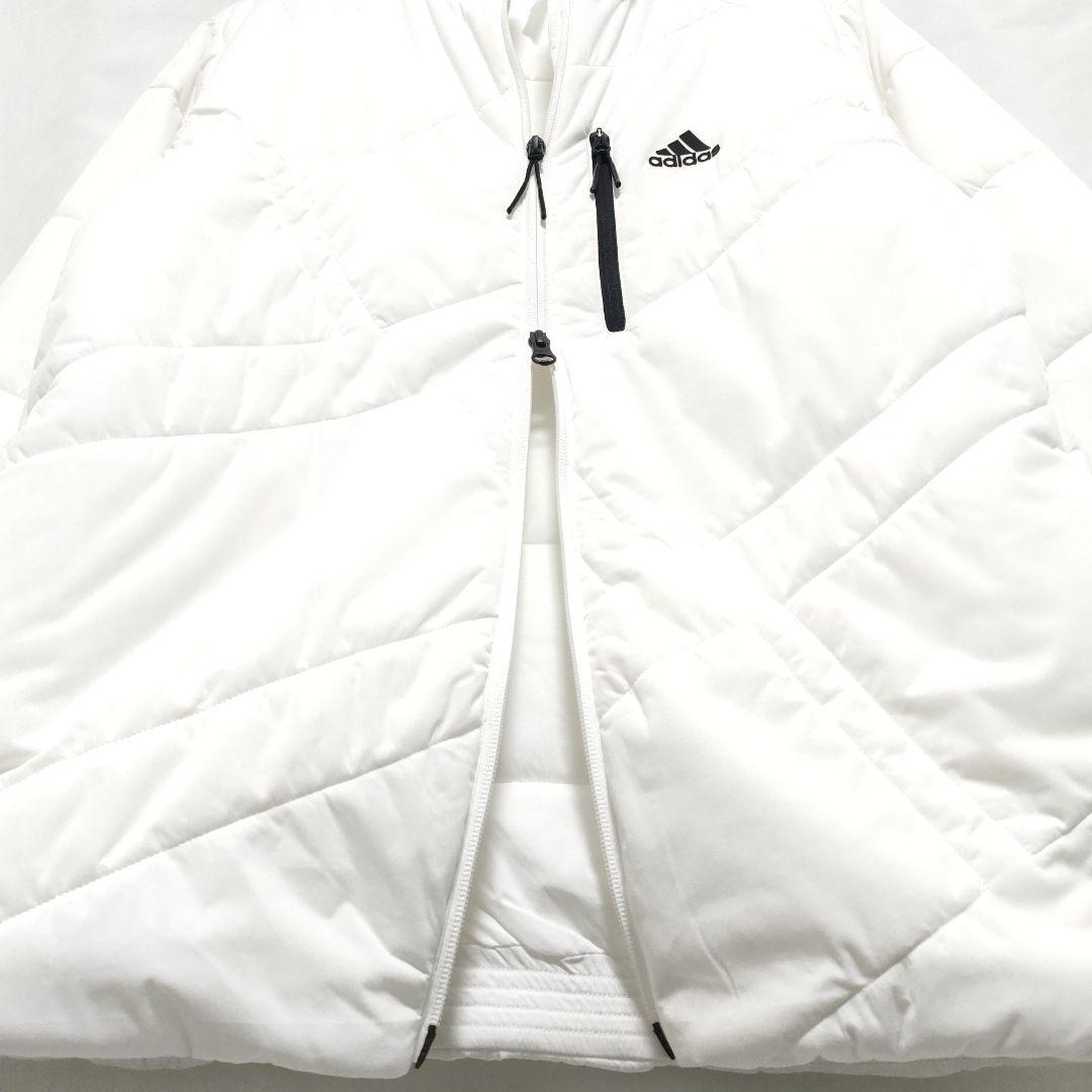 ☆アディダス☆ダブルジップ☆中綿入り☆ウーブンジャケット☆ホワイト☆極暖☆軽量☆