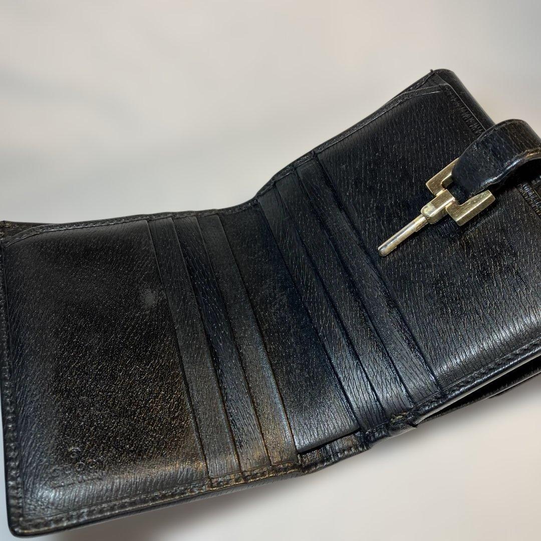 【GUCCI 】グッチ ジャッキーコンパクトウォレット 二つ折り財布 ブラック