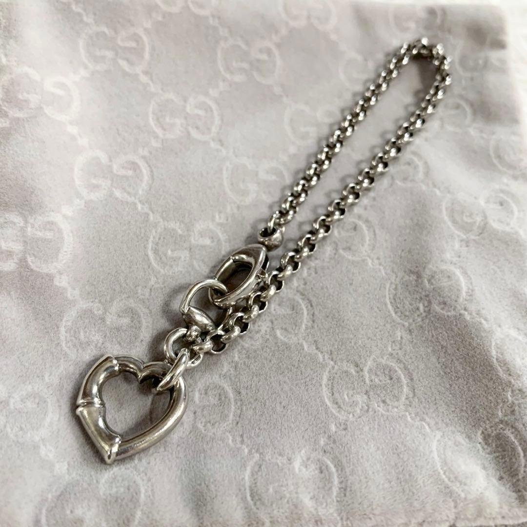 GUCCI　グッチ　ハート　バンブー　ブレスレット　AG925　シルバー