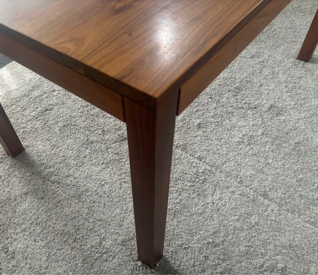 無印良品　無垢材テーブル（引出付） ウォールナット材 幅１４０ｃｍ