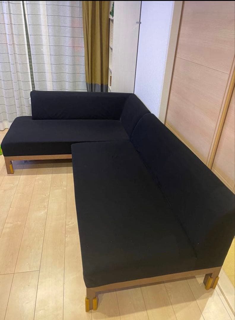 黒のL字型ソファ 引き取り限定