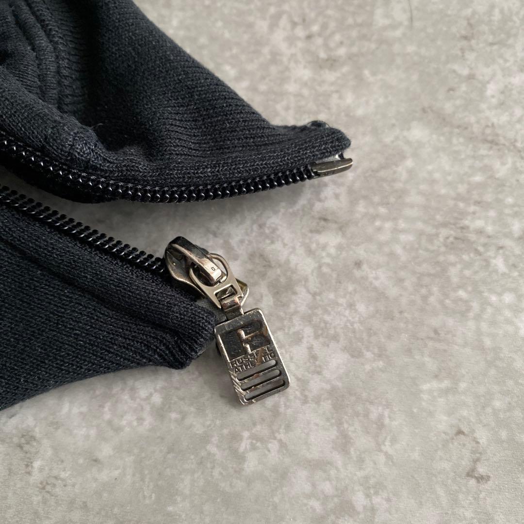 神サイズ 90s ラッセル 無地 ジップ パーカー 黒 ブラック XL