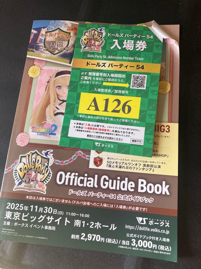 k*ち様 ドールズパーティー54 ガイドブック　ボークス　ドルパ54　未使用　A