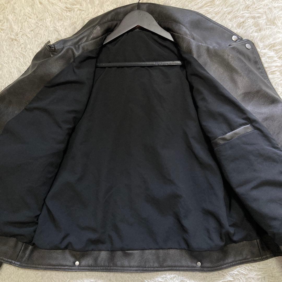 ザラ レザージャケット XL ダブル ライダース 本革 ブラック バイク