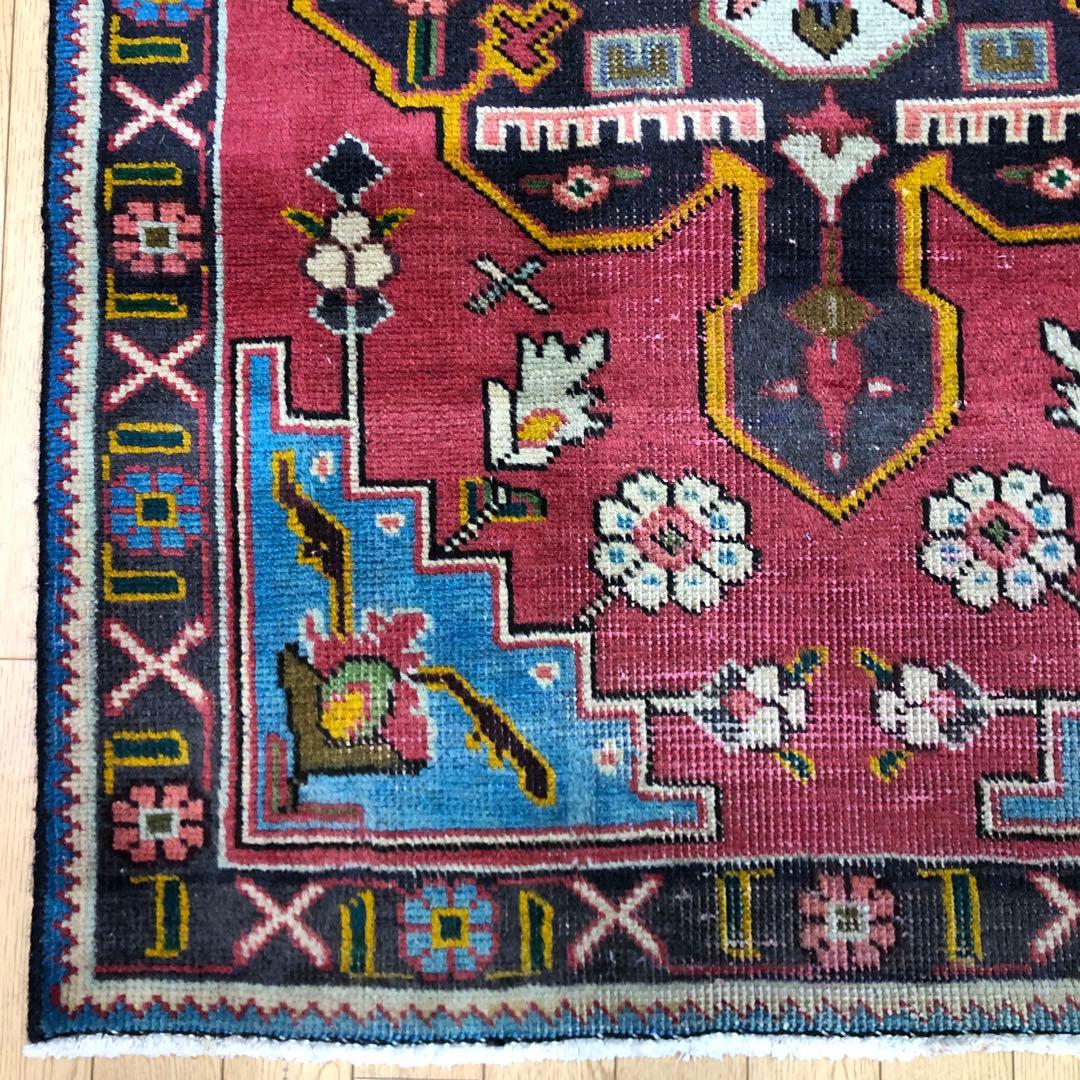 ペルシャ絨毯 ヴィンテージラグ 140×97cm 手織り オールドpersia