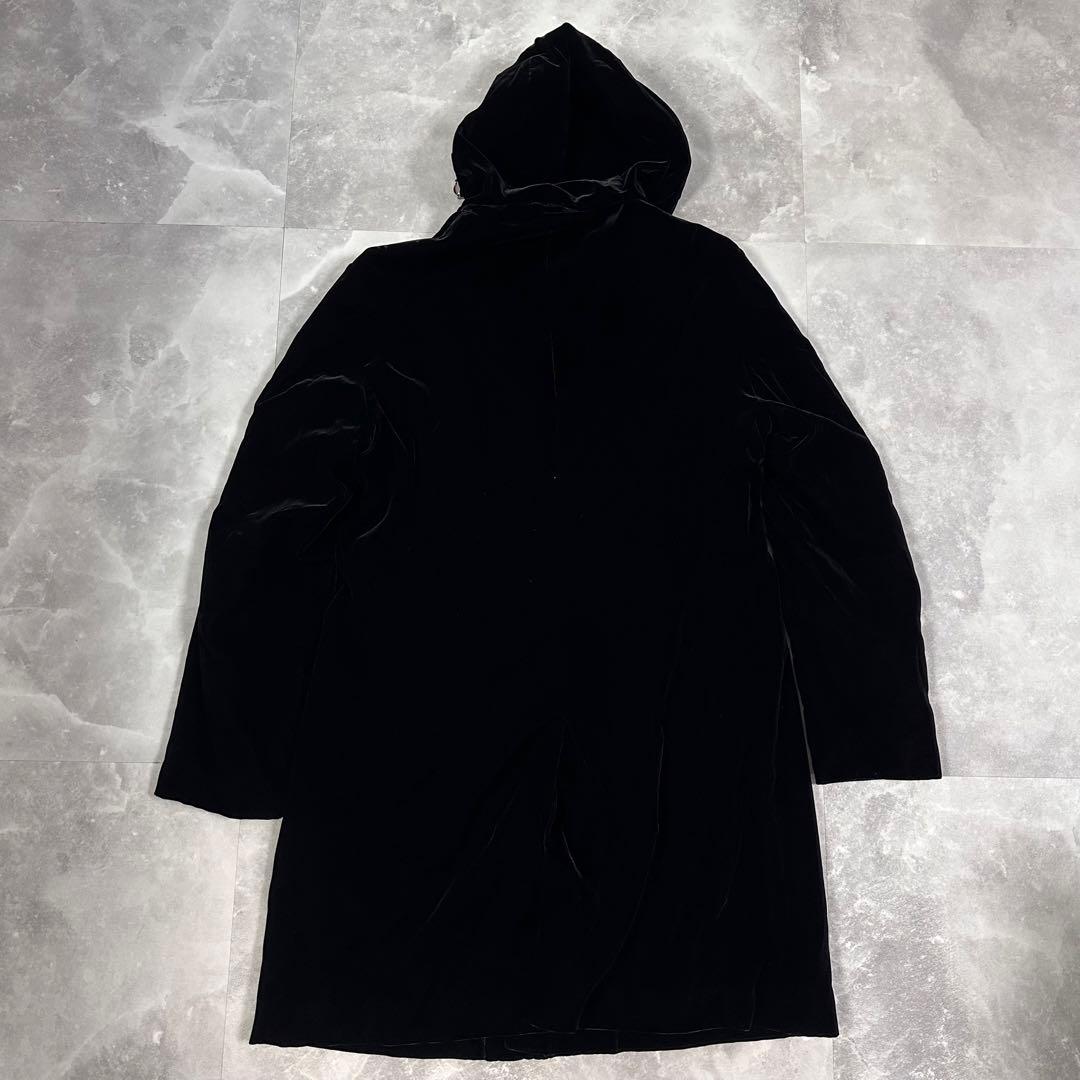 Giorgio Armani ベルベット ロングコート フード付き ベロア