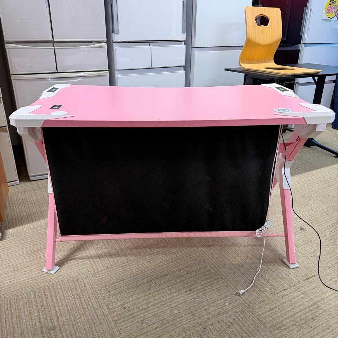 【美品‼️】Autofull オートフル ゲーミングデスク ワイヤレス充電　ピンク