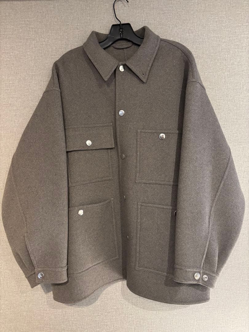 H カバーオール　M グレージュ　ウールカシミヤ