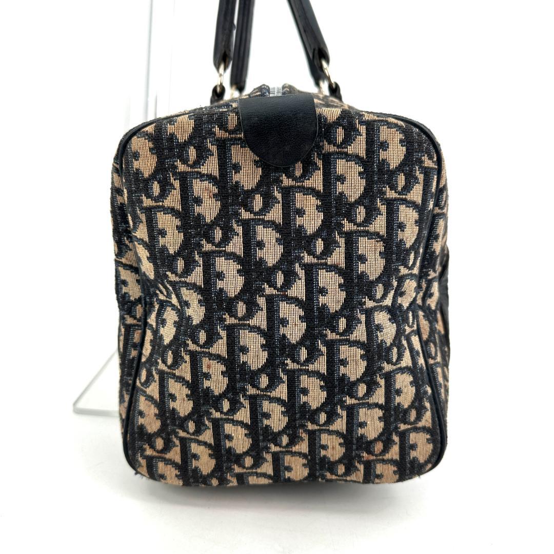 DIOR トロッター柄ミニボストンバッグ ハンドバッグ 黒 ブラック　内観美品