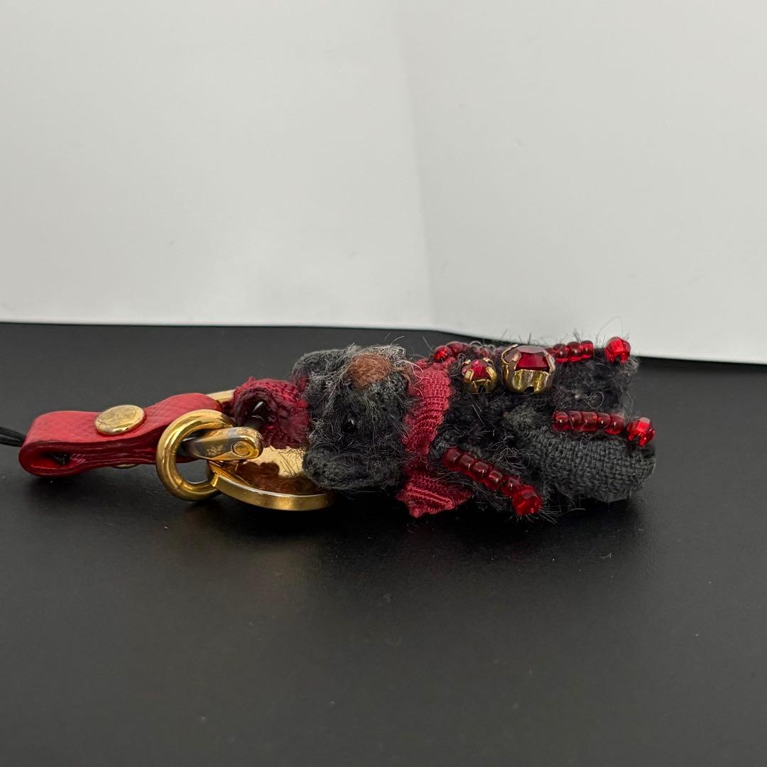 PRADA テディベア クマ型 キーホルダー ストラップ ビジュー チャーム