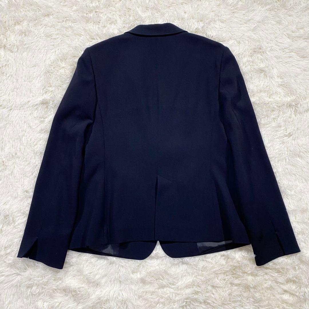 1091【美品】23区 パンツ スーツ セットアップ 紺 ネイビー 42