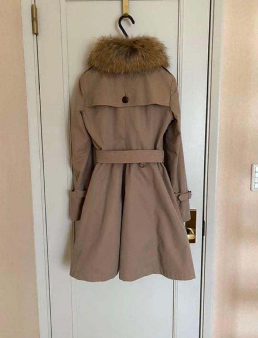burberry トレンチコート　ロングコート　ファー　ベージュ　ノバチェック