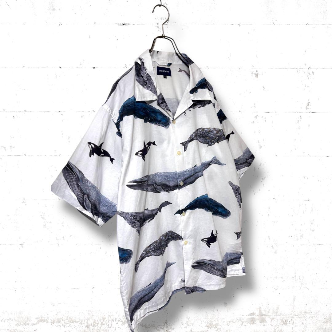 希少　25SS DESCENDANT 半袖　オープンカラーシャツ　XL クジラ