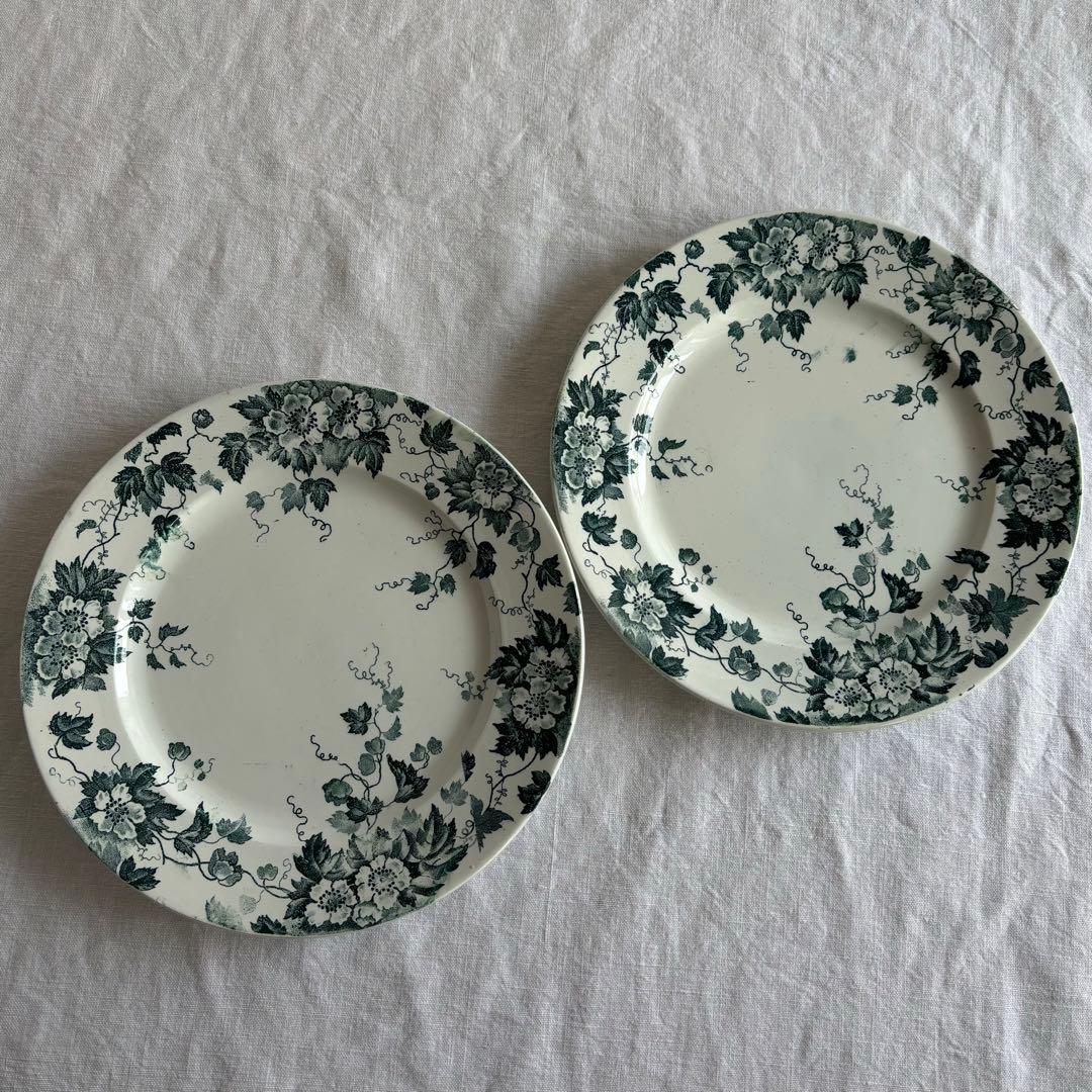 フランスアンティーク サンタマン Marion デザートプレート2枚セット