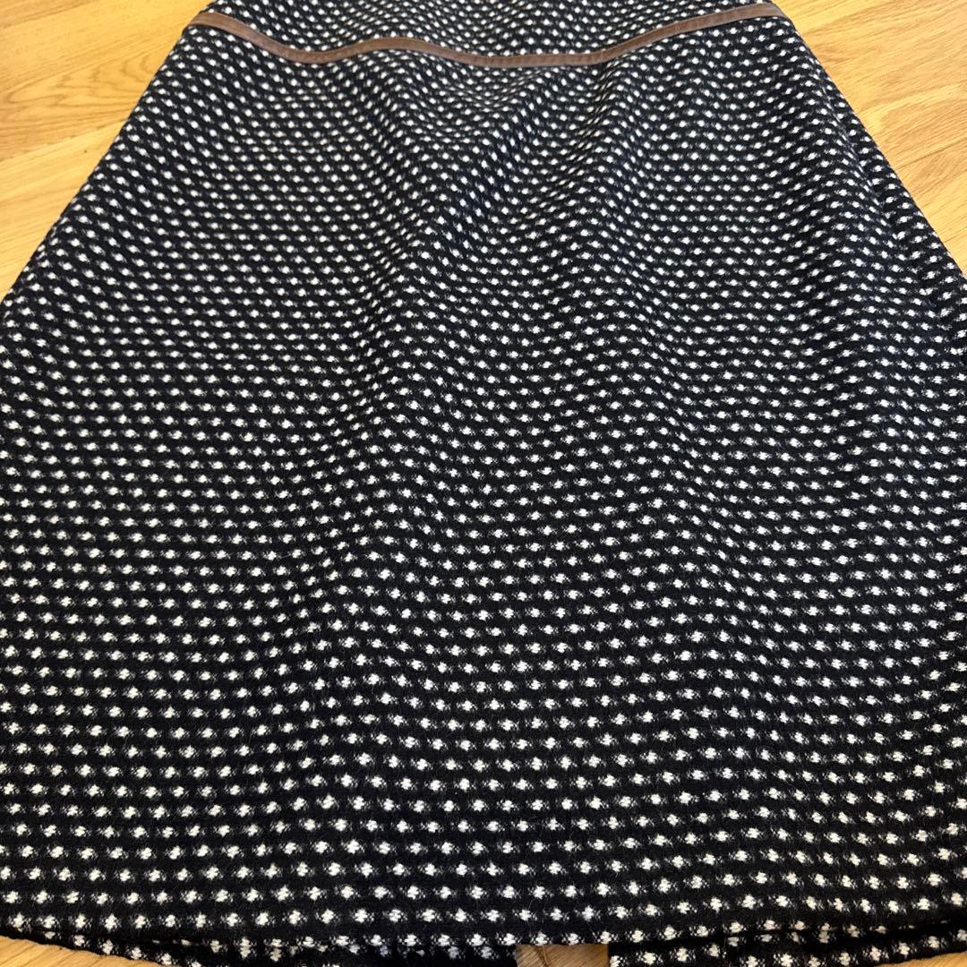 PRADAスカート 42 レザーパイピング