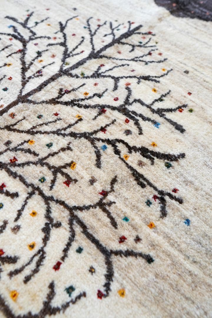 141×86cm ペルシャギャッベ 手織り カシュクリギャベ