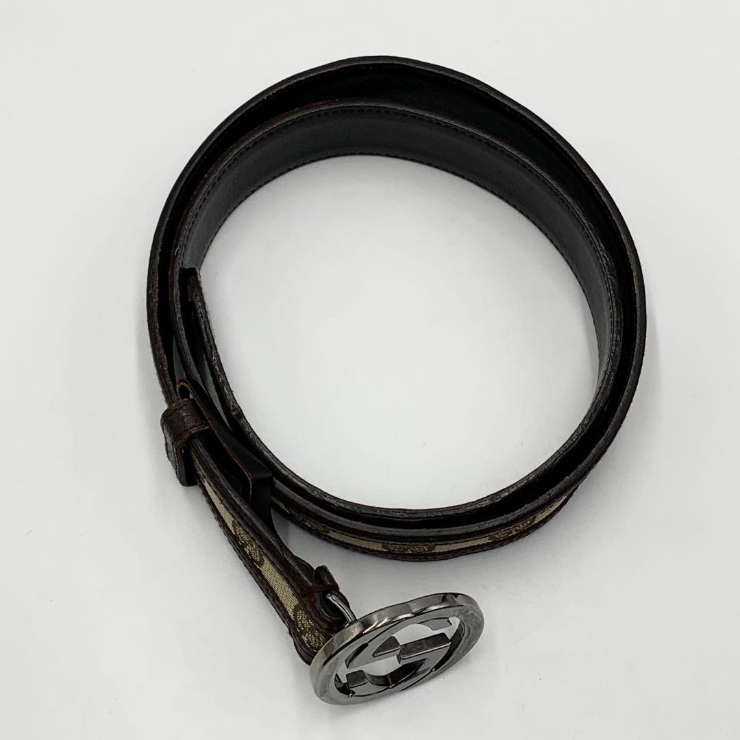 GUCCI グッチ ベルト BELT インターロッキング GGキャンバス