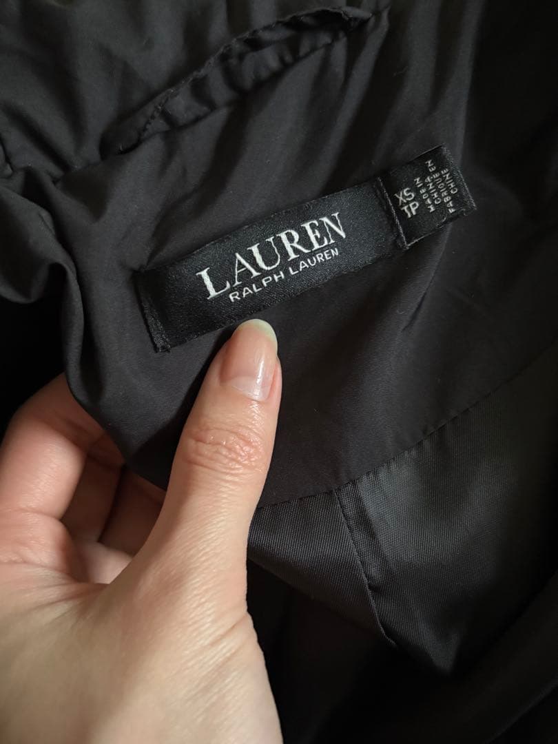 ローレンラルフローレン ダウンジャケット ベルト　黒　ブラック　ファー　フード