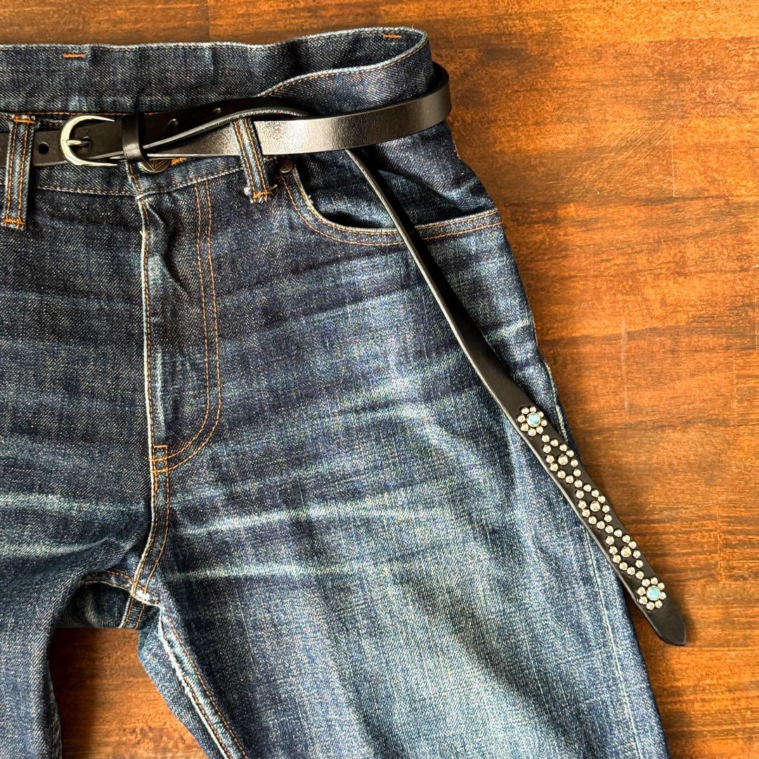 スタッズナローベルトフラワーチェーン18mm