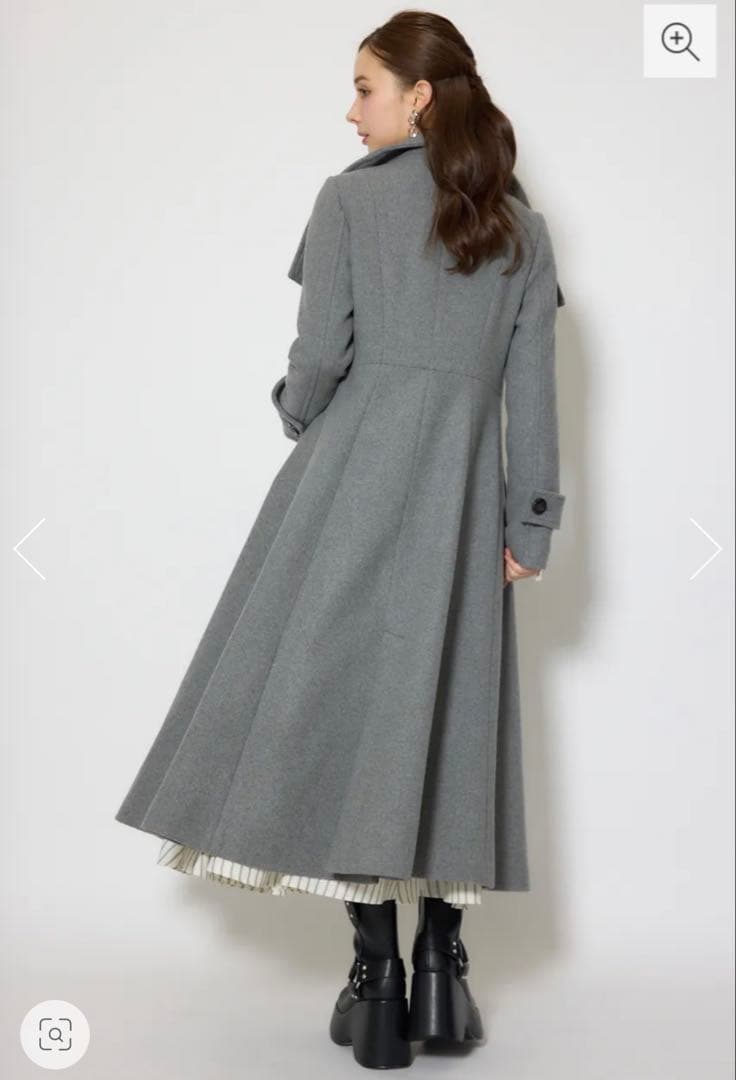 rienda 25オーバーネックシンデレララインコート グレー