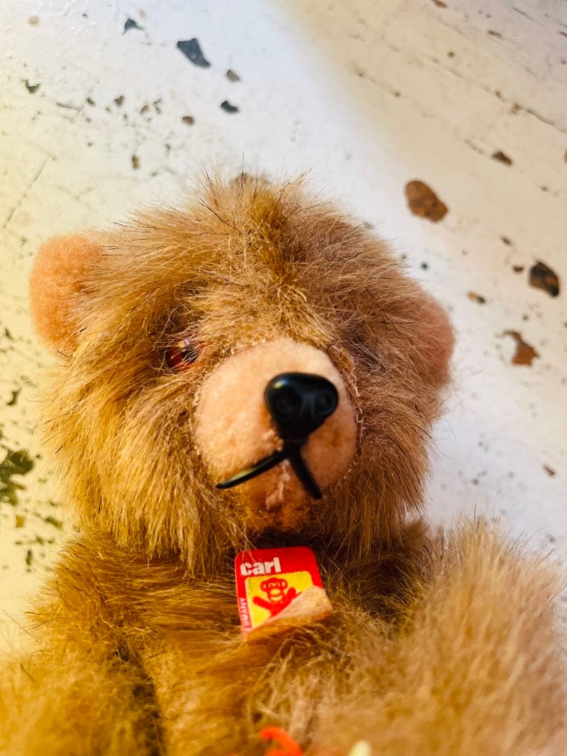 美品　ヴィンテージ　ゼンマイ　編み物ベア アンティークベア　ドイツ