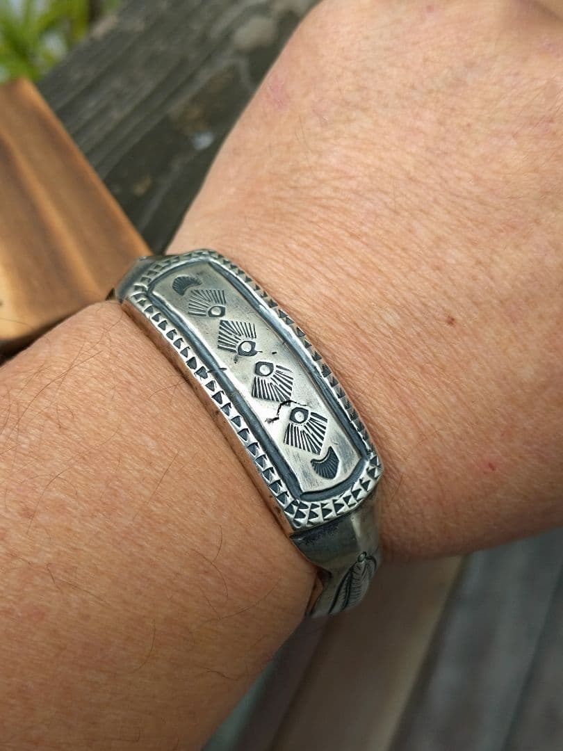 インディアンジュエリー、coinシルバーバングル、シルバーバングル