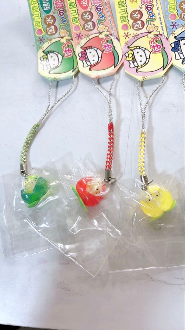 岡山限定:風水5種　【はろうきてぃの桃太郎】2008年　キティ根付け