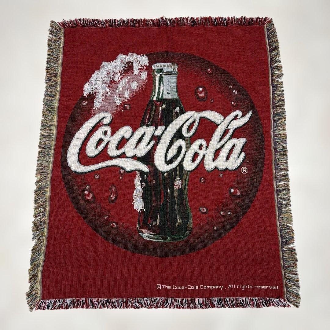 コカコーラ　ブランケット　マルチカバー　ソファカバー　ラグ　125x105