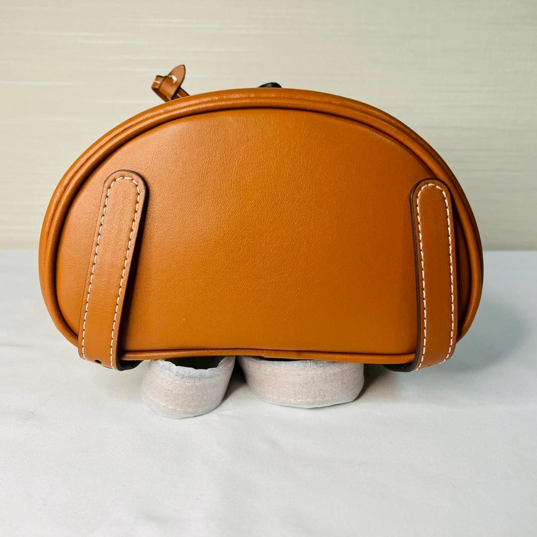 【新品 未使用】COACH ロゴ入りリュック バックパック 茶 白 コーチ